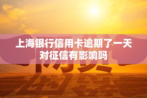 上海银行信用卡逾期了一天对征信有影响吗