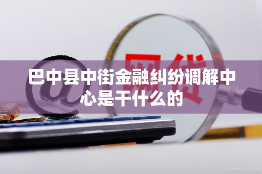 巴中县中街金融纠纷调解中心是干什么的