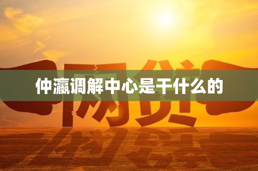 仲瀛调解中心是干什么的 仲瀛调解中心是干什么的
