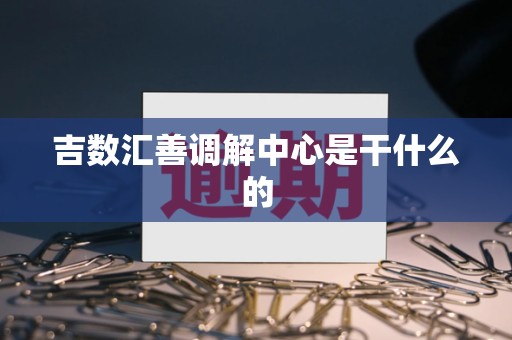 吉数汇善调解中心是干什么的