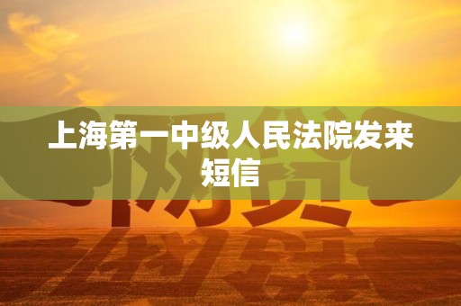 上海第一中级人民法院发来短信