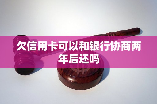欠信用卡可以和银行协商两年后还吗