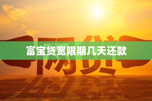 富宝贷宽限期几天还款