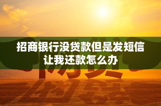 招商银行没贷款但是发短信让我还款怎么办