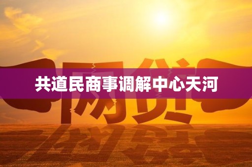 共道民商事调解中心天河