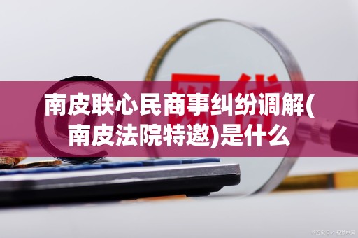 南皮联心民商事纠纷调解(南皮法院特邀)是什么