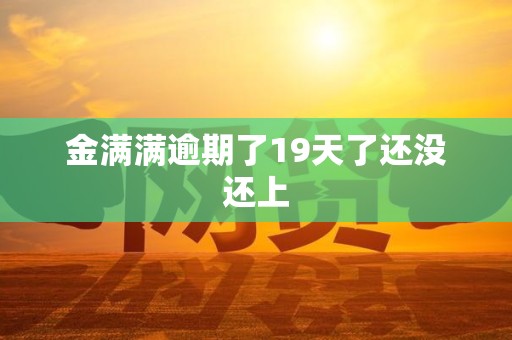 金满满逾期了19天了还没还上