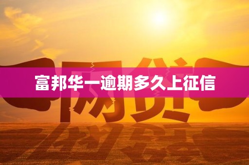 富邦华一逾期多久上征信