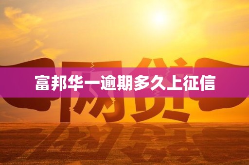富邦华一逾期多久上征信