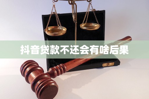抖音贷款不还会有啥后果