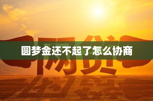 圆梦金还不起了怎么协商