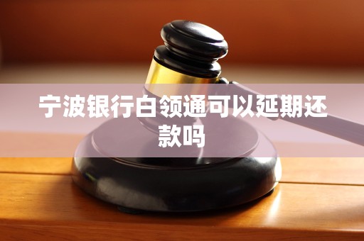 宁波银行白领通可以延期还款吗