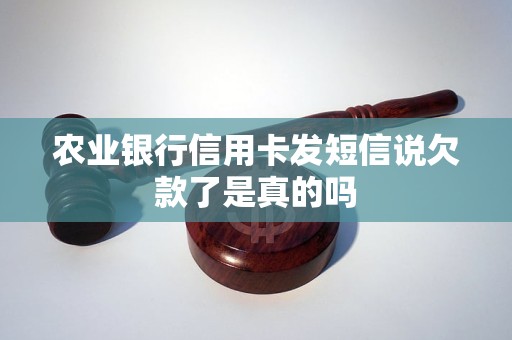 农业银行信用卡发短信说欠款了是真的吗