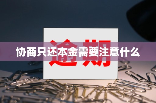 协商只还本金需要注意什么