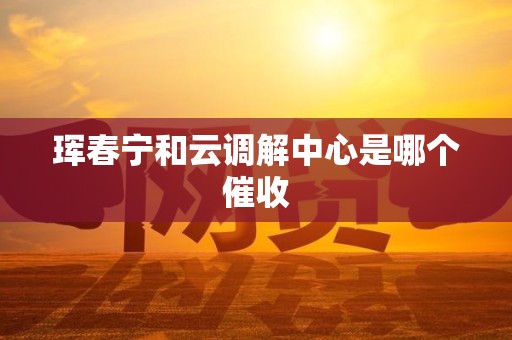 珲春宁和云调解中心是哪个催收