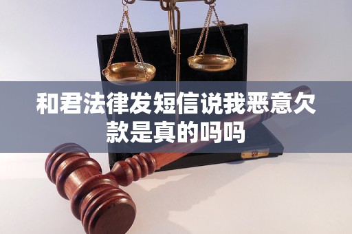 和君法律发短信说我恶意欠款是真的吗吗