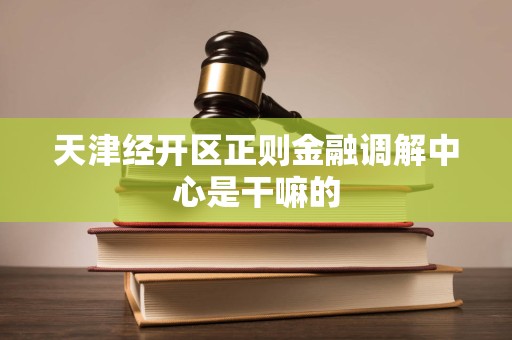 天津经开区正则金融调解中心是干嘛的