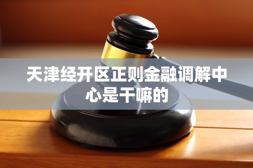 天津经开区正则金融调解中心是干嘛的