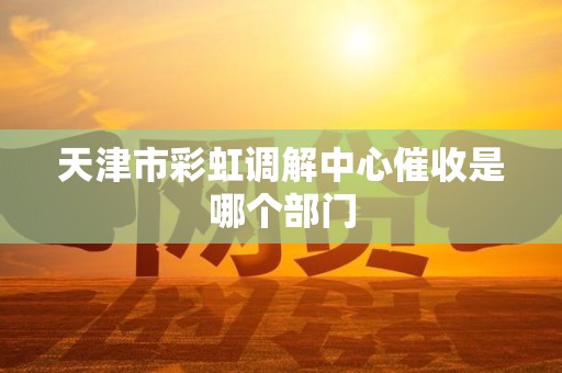 天津市彩虹调解中心催收是哪个部门