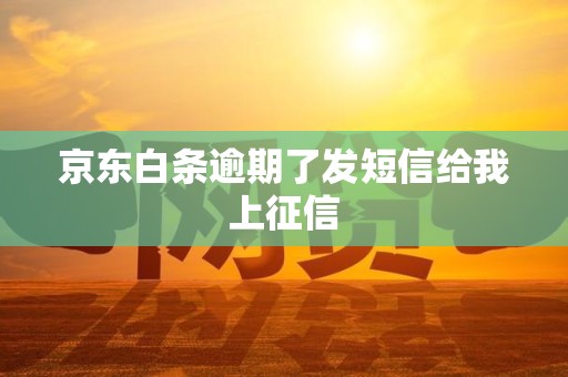 京东白条逾期了发短信给我上征信