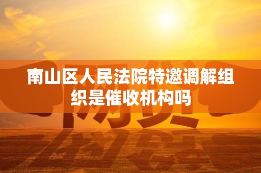 南山区人民法院特邀调解组织是催收机构吗 南山区人民法院特邀调解组织是催收机构吗