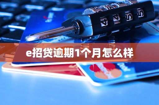 e招贷逾期1个月怎么样 e招贷逾期1个月怎么样