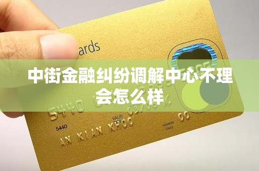 中街金融纠纷调解中心不理会怎么样