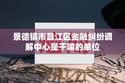 景德镇市昌江区金融纠纷调解中心是干嘛的单位