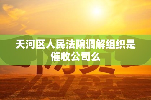 天河区人民法院调解组织是催收公司么