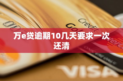 万e贷逾期10几天要求一次还清