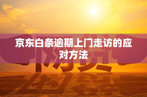 京东白条逾期上门走访的应对方法 京东白条逾期上门走访的应对方法