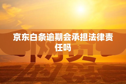 京东白条逾期会承担法律责任吗