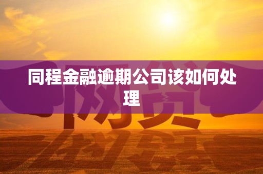 同程金融逾期公司该如何处理 同程金融逾期公司该如何处理