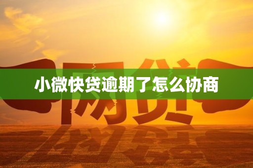 小微快贷逾期了怎么协商