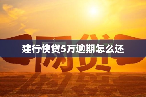 建行快贷5万逾期怎么还 建行快贷5万逾期怎么还