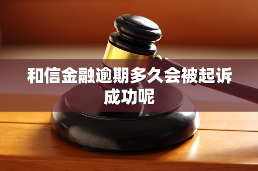 和信金融逾期多久会被起诉成功呢
