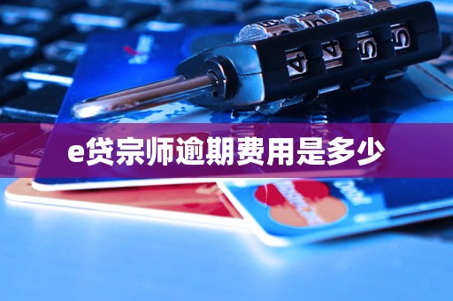 e贷宗师逾期费用是多少