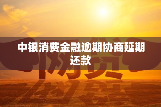 中银消费金融逾期协商延期还款