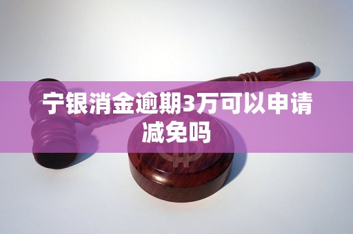 宁银消金逾期3万可以申请减免吗 宁银消金逾期3万可以申请减免吗