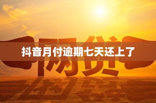 抖音月付逾期七天还上了 抖音月付逾期七天还上了