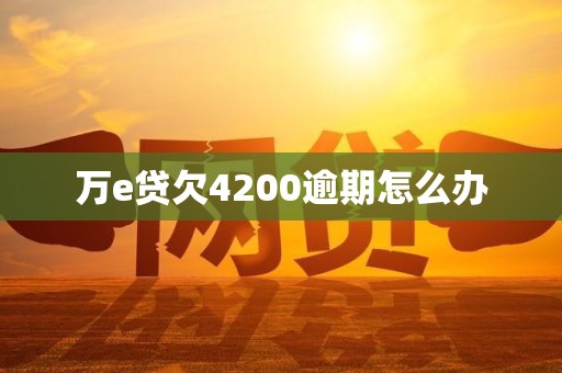 万e贷欠4200逾期怎么办