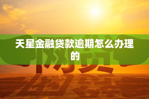 天星金融贷款逾期怎么办理的 天星金融贷款逾期怎么办理的