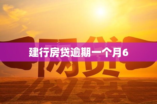 建行房贷逾期一个月6 建行房贷逾期一个月6