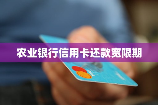 农业银行信用卡还款宽限期