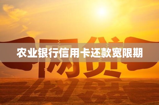 农业银行信用卡还款宽限期