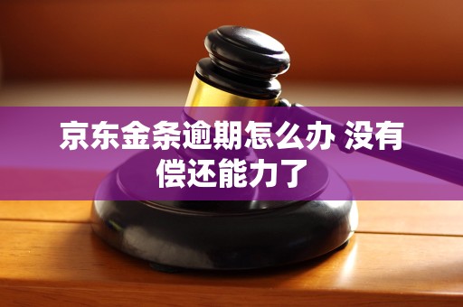 京东金条逾期怎么办 没有偿还能力了 京东金条逾期怎么办 没有偿还能力了