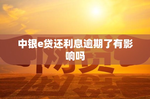 中银e贷还利息逾期了有影响吗