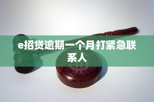 e招贷逾期一个月打紧急联系人