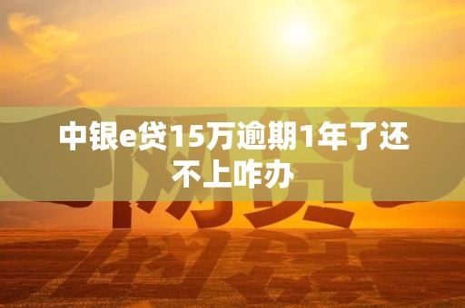 中银e贷15万逾期1年了还不上咋办 中银e贷15万逾期1年了还不上咋办