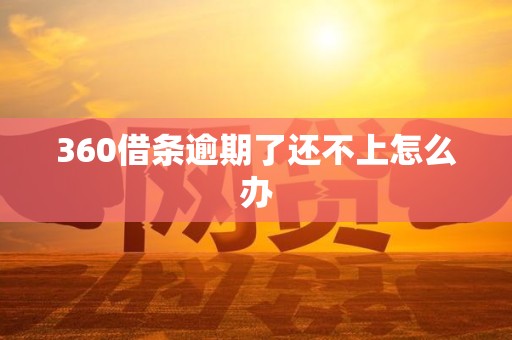 360借条逾期了还不上怎么办